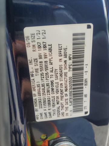 5J8TB18567A005500 - 2007 ACURA RDX TECHNOLOGY Mavi foto 12