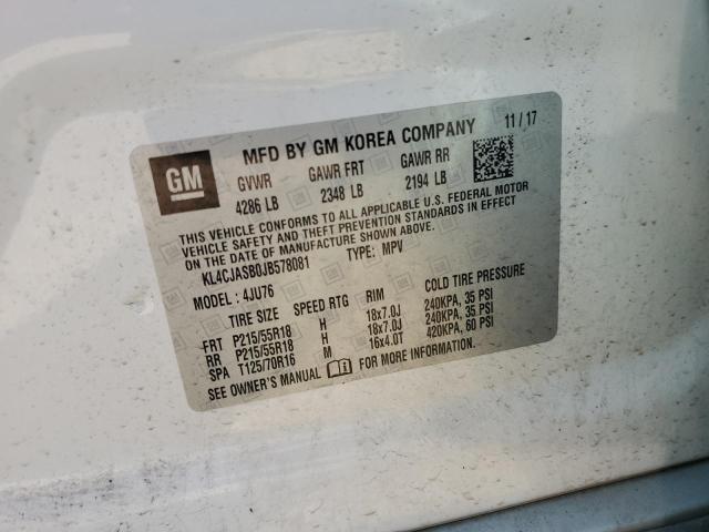 KL4CJASB0JB578081 - 2018 BUICK ENCORE PREFERRED Ağ foto 13