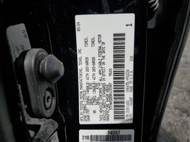 5TFNA5DB5RX193987 - 2024 TOYOTA TUNDRA CREWMAX PLATINUM Чорний фото 12