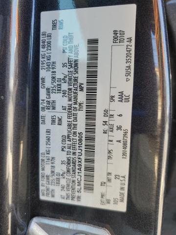 5LMCJ1A9XFUJ10805 - 2015 LINCOLN MKC GRAY photo 14