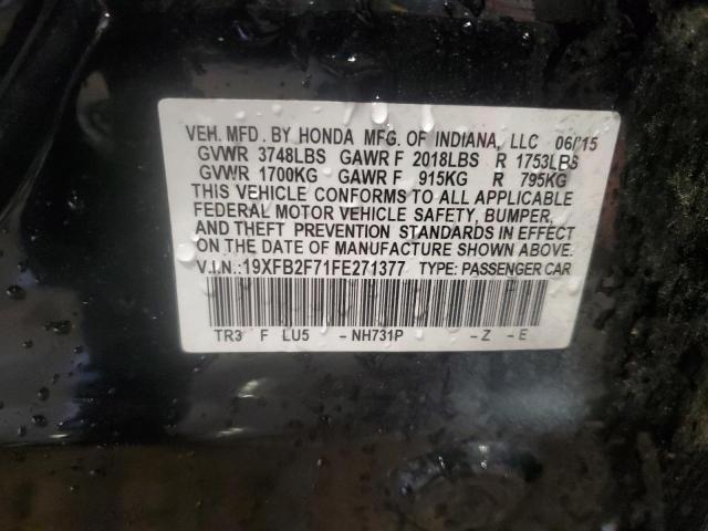 19XFB2F71FE271377 - 2015 HONDA CIVIC SE 黑色 照片 13