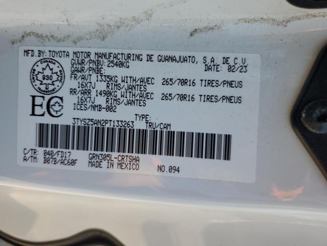 3TYSZ5AN2PT133263 - 2023 TOYOTA TACOMA ACCESS CAB أبيض صورة 12