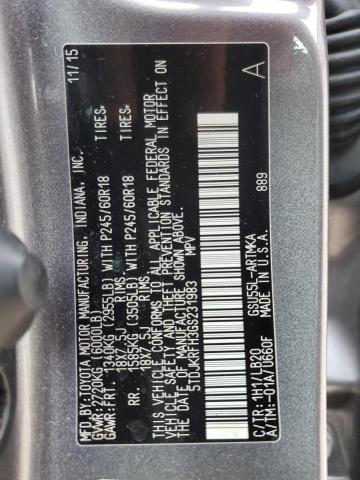 5TDJKRFH3GS231983 - 2016 TOYOTA HIGHLANDER XLE GRAY photo 13