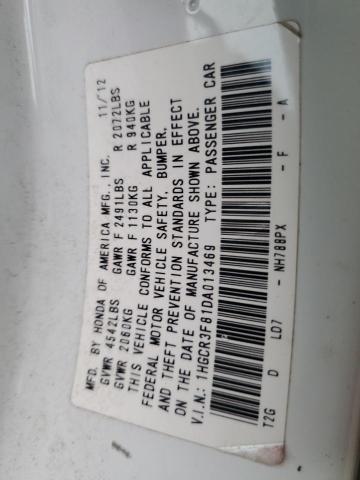 1HGCR3F81DA013469 - 2013 HONDA ACCORD EXL WHITE photo 12