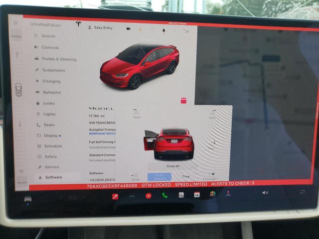 7SAXCBE5XRF448088 - 2024 TESLA MODEL X Qırmızı foto 9