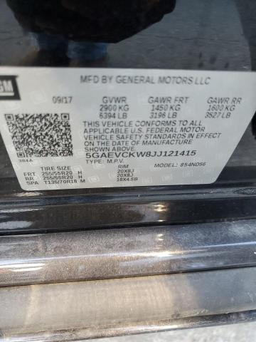 5GAEVCKW8JJ121415 - 2018 BUICK ENCLAVE AVENIR BLACK photo 13