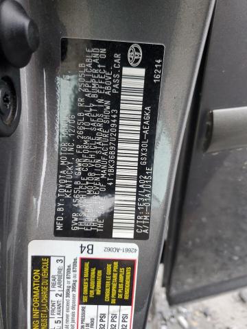 4T1BK36B97U209443 - 2007 TOYOTA AVALON XL CHARCOAL photo 12