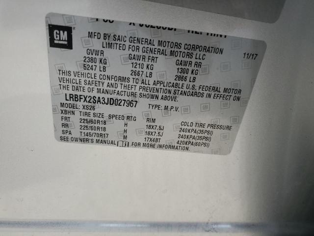 LRBFX2SA3JD027967 - 2018 BUICK ENVISION E 银色 照片 13