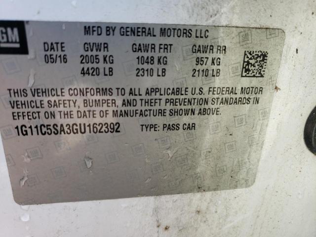 1G11C5SA3GU162392 - 2016 CHEVROLET MALIBU LIM LT 白色 照片 12