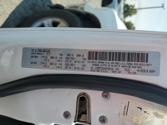 1C6RR7GGXHS792416 - 2017 RAM 1500 SLT WHITE photo 12