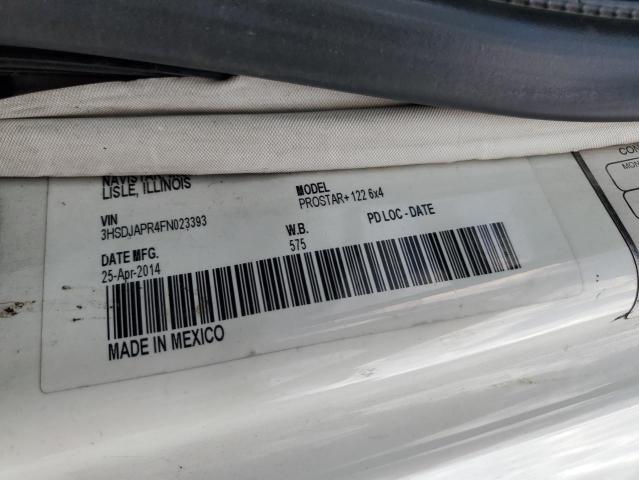 3HSDJAPR4FN023393 - 2015 INTERNATIONAL PROSTAR WHITE photo 10