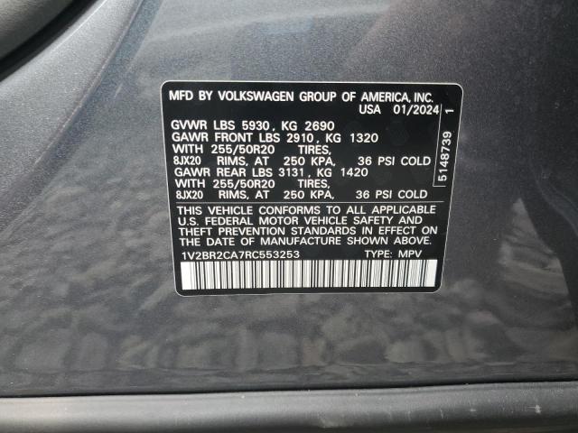 1V2BR2CA7RC553253 - 2024 VOLKSWAGEN ATLAS SEL Silber Foto 13
