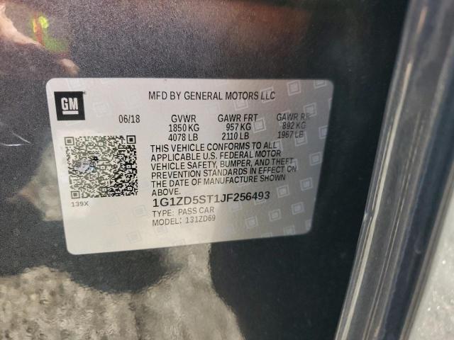 1G1ZD5ST1JF256493 - 2018 CHEVROLET MALIBU LT CHARCOAL photo 12