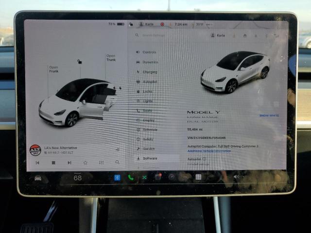 5YJYGDEE5LF054345 - 2020 TESLA MODEL Y 白色 照片 9