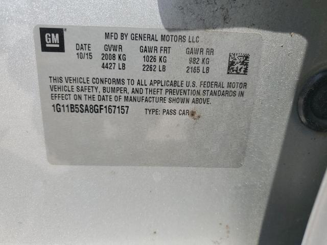 1G11B5SA8GF167157 - 2016 CHEVROLET MALIBU LIM LS ვერცხლისფერი ფოტო 13