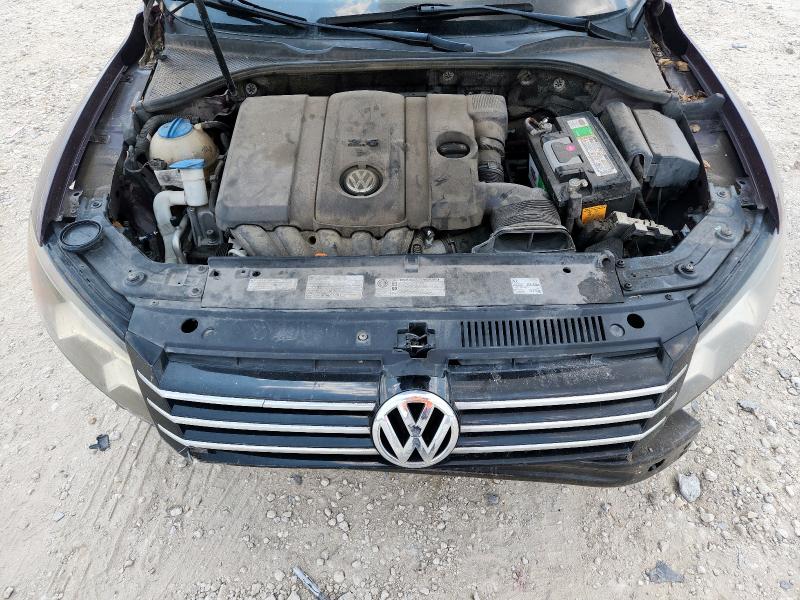 1VWBP7A30DC108528 - 2013 VOLKSWAGEN PASSAT SE Темно-червоний фото 11