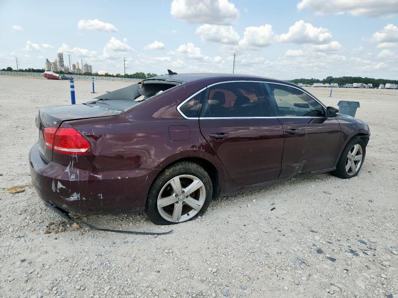 1VWBP7A30DC108528 - 2013 VOLKSWAGEN PASSAT SE Темно-червоний фото 3