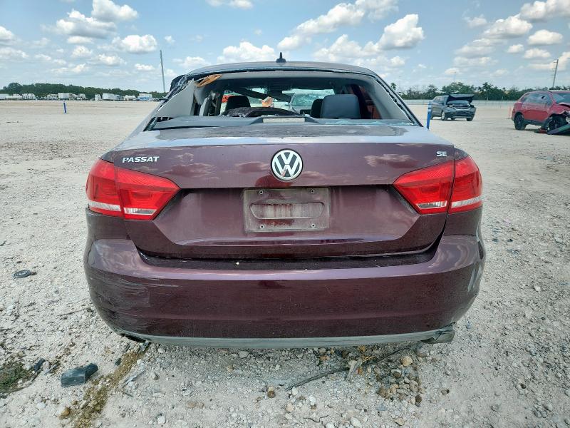 1VWBP7A30DC108528 - 2013 VOLKSWAGEN PASSAT SE Темно-червоний фото 6