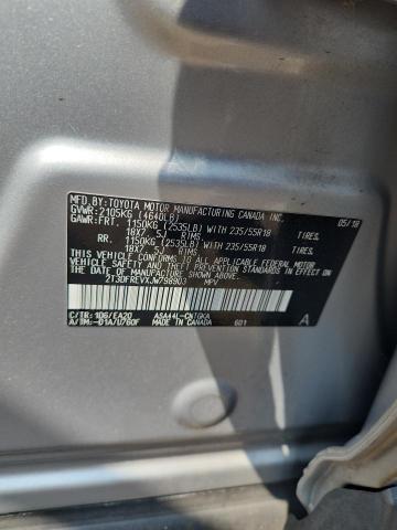 2T3DFREVXJW798903 - 2018 TOYOTA RAV4 LIMITED Srebrny zdjęcie 12