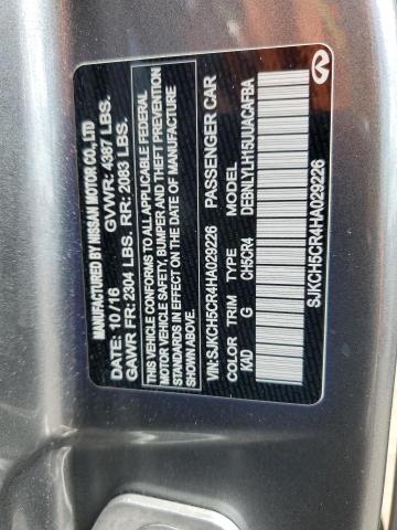 SJKCH5CR4HA029226 - 2017 INFINITI QX30 BASE GRAY photo 14