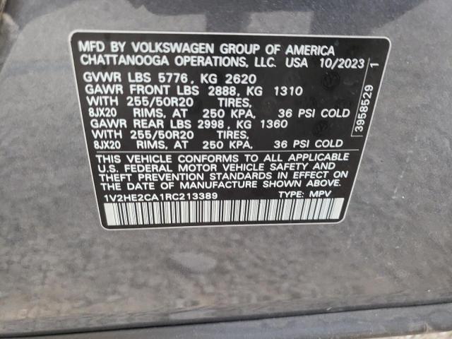 1V2HE2CA1RC213389 - 2024 VOLKSWAGEN ATLAS CROS SE Boz foto 13