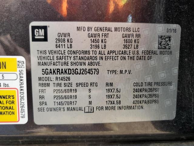 5GAKRAKD3GJ264579 - 2016 BUICK ENCLAVE ნაცრისფერი ფოტო 14