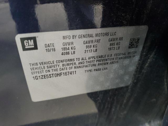 1G1ZE5ST0HF167411 - 2017 CHEVROLET MALIBU LT BLUE photo 12