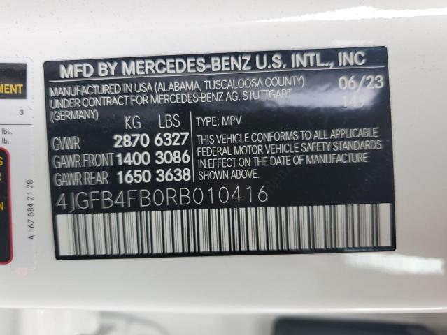 4JGFB4FB0RB010416 - 2024 MERCEDES-BENZ GLE 350 4MATIC WHITE photo 13