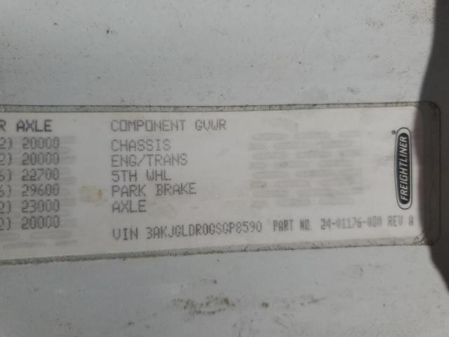 3AKJGLDR0GSGP8590 - 2016 FREIGHTLINER CASCADIA 1 WHITE photo 10