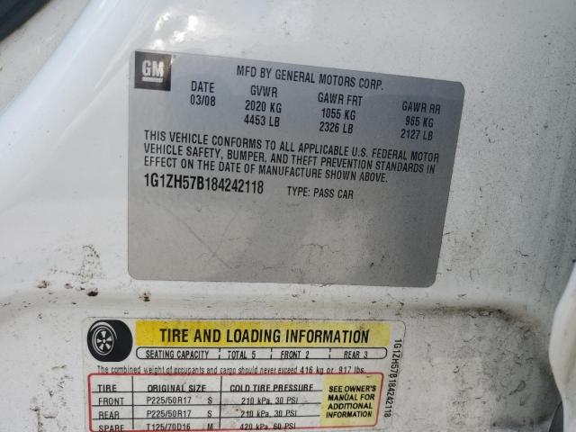 1G1ZH57B184242118 - 2008 CHEVROLET MALIBU 1LT WHITE photo 13