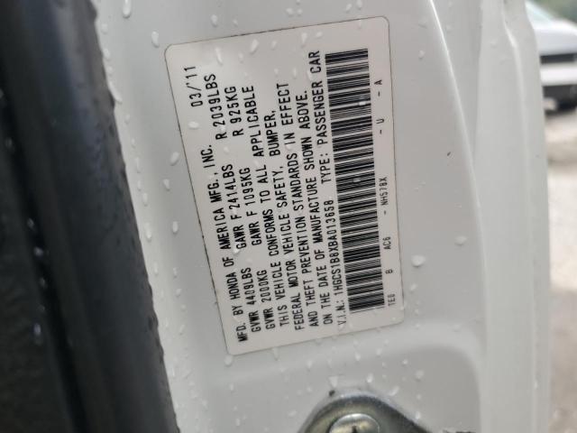 1HGCS1B8XBA013658 - 2011 HONDA ACCORD EXL Ağ foto 12
