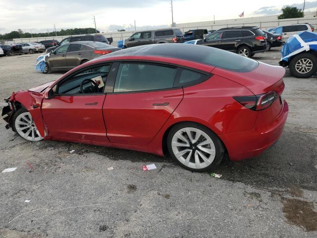 5YJ3E1EA2NF324551 - 2022 TESLA MODEL 3 მუქწითელი ფოტო 2