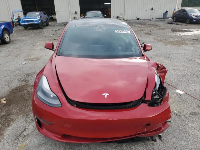 5YJ3E1EA2NF324551 - 2022 TESLA MODEL 3 მუქწითელი ფოტო 5