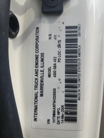 1HTMMAAM76H205938 - 2006 INTERNATIONAL 4000 4300 Weiß Foto 14