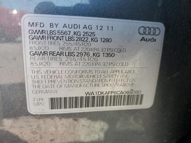 WA1DKAFP6CA068060 - 2012 AUDI Q5 PREMIUM PLUS GRAY photo 13