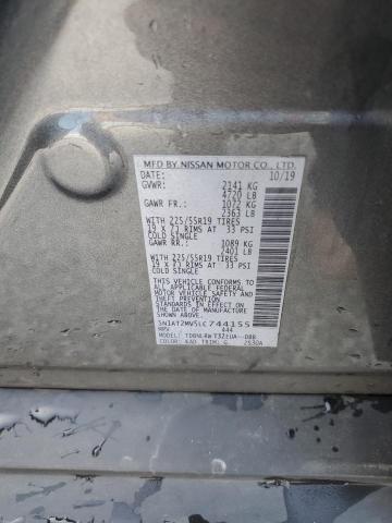 5N1AT2MV5LC744155 - 2020 NISSAN ROGUE S GRAY photo 14