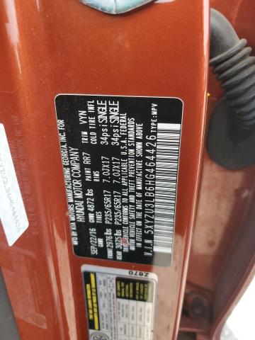 5XYZU3LB6HG464426 - 2017 HYUNDAI SANTA FE S ORANGE photo 13