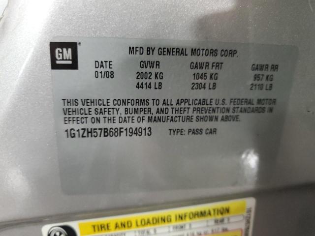 1G1ZH57B68F194913 - 2008 CHEVROLET MALIBU 1LT Gümüş foto 13