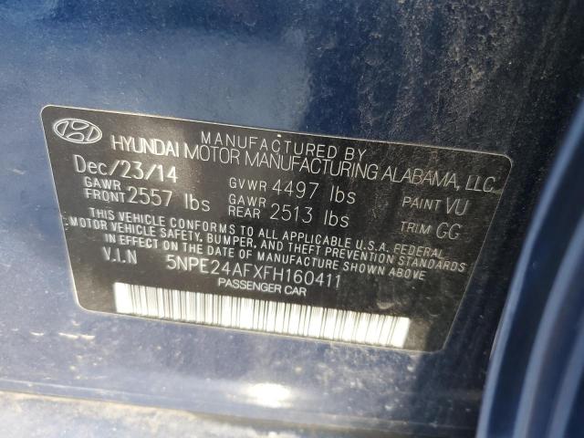 5NPE24AFXFH160411 - 2015 HYUNDAI SONATA SE BLUE photo 12