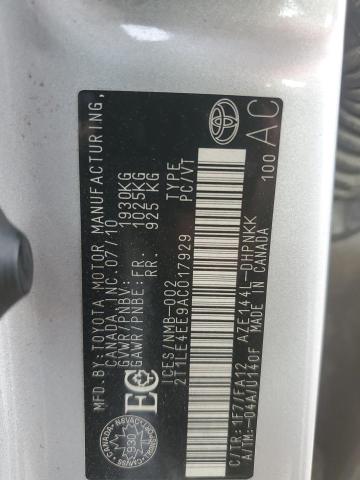 2T1LE4EE9AC017929 - 2010 TOYOTA COROLLA MA S SILVER photo 12
