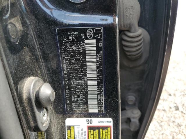 2T1BURHE1JC046414 - 2018 TOYOTA COROLLA L BLACK photo 12