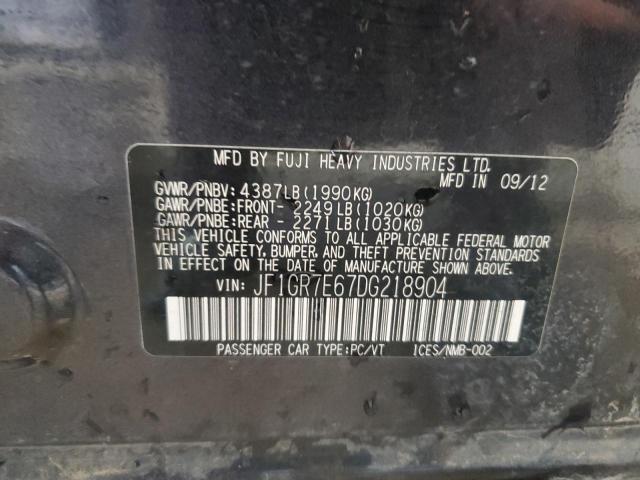 JF1GR7E67DG218904 - 2013 SUBARU IMPREZA WRX CHARCOAL photo 12