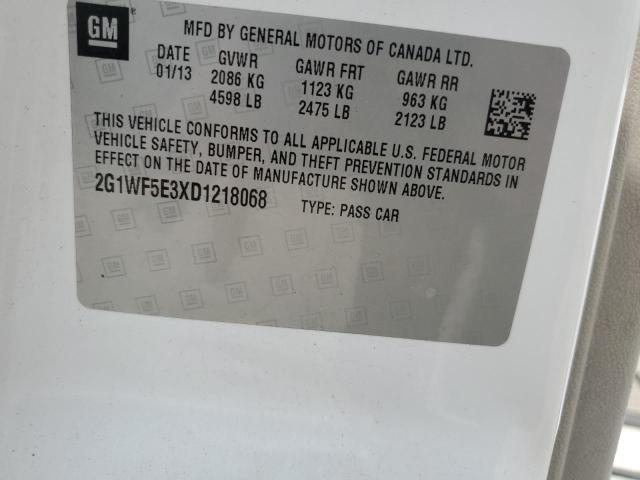 2G1WF5E3XD1218068 - 2013 CHEVROLET IMPALA LS Սպիտակ լուսանկար 12