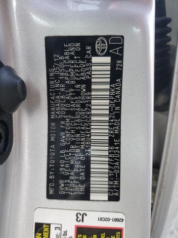 2T1BU4EE5CC872189 - 2012 TOYOTA COROLLA BASE SILVER photo 12