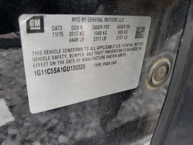 1G11C5SA1GU130329 - 2016 CHEVROLET MALIBU LIM LT 黑色 照片 12