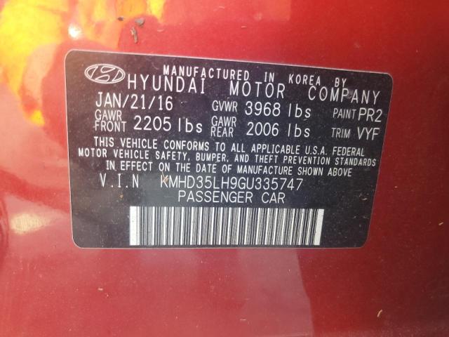 KMHD35LH9GU335747 - 2016 HYUNDAI ELANTRA GT RED photo 13