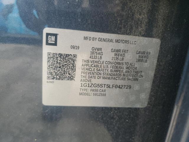 1G1ZG5ST5LF042729 - 2020 CHEVROLET MALIBU RS CHARCOAL photo 12