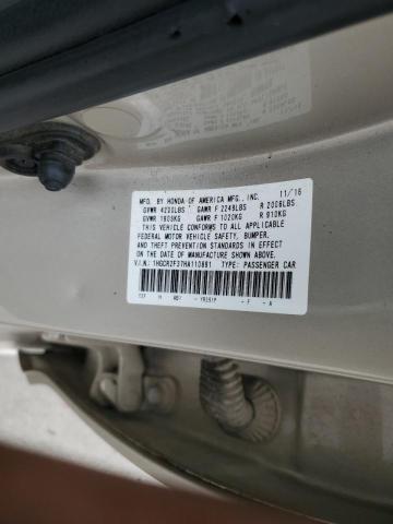 1HGCR2F37HA110891 - 2017 HONDA ACCORD LX 金色 照片 12