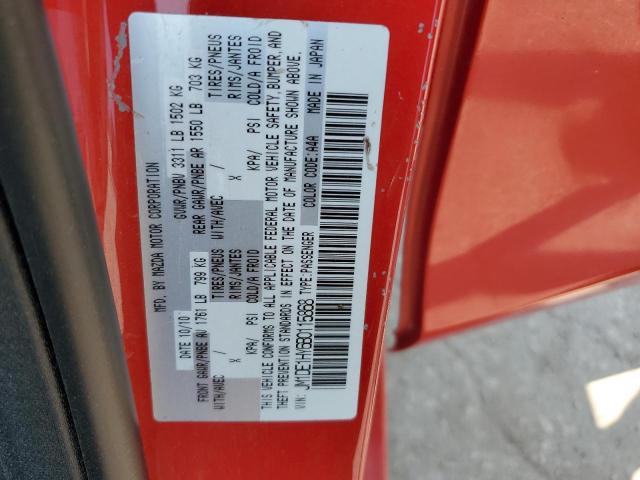 JM1DE1HY6B0115868 - 2011 MAZDA MAZDA2 RED photo 12