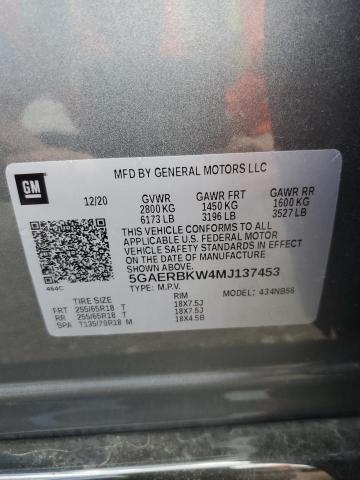 5GAERBKW4MJ137453 - 2021 BUICK ENCLAVE ESSENCE 银色 照片 13